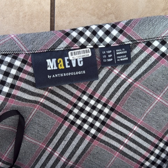 Anthropologie Maeve Plaid Asymmetric Midi Dress - Picture 7 of 9